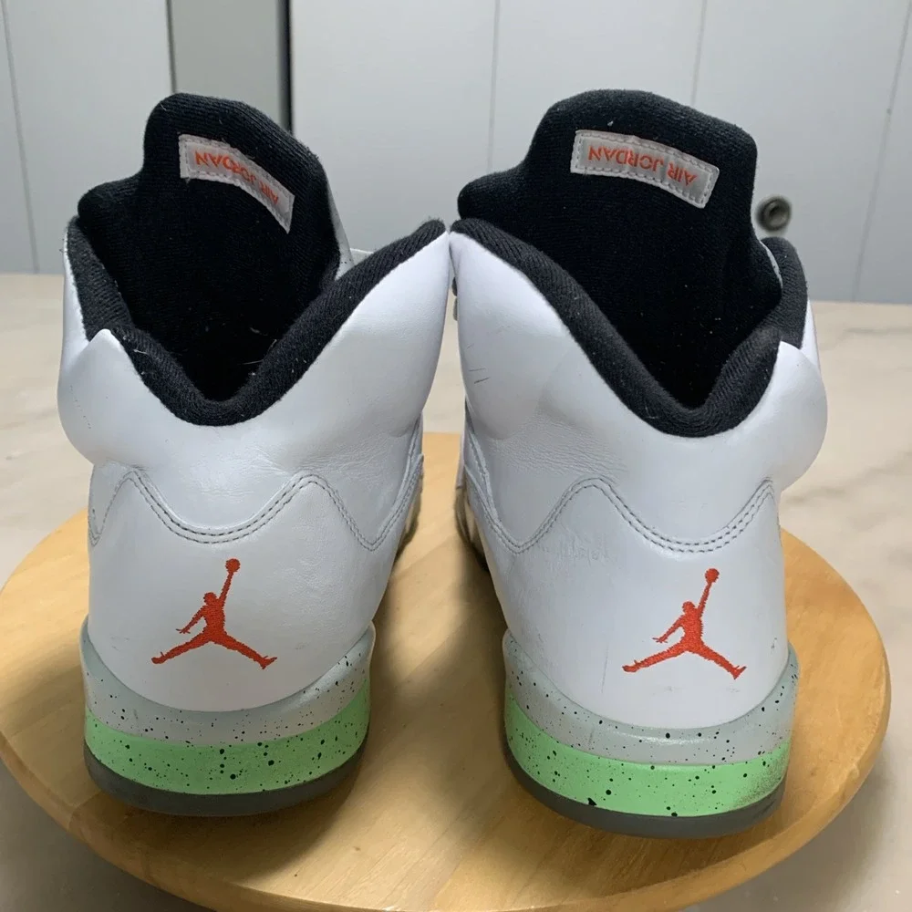 Nike Air Jordan 5 Retro Pro Stars Size 14 White Poison Green 136027-115 No Box